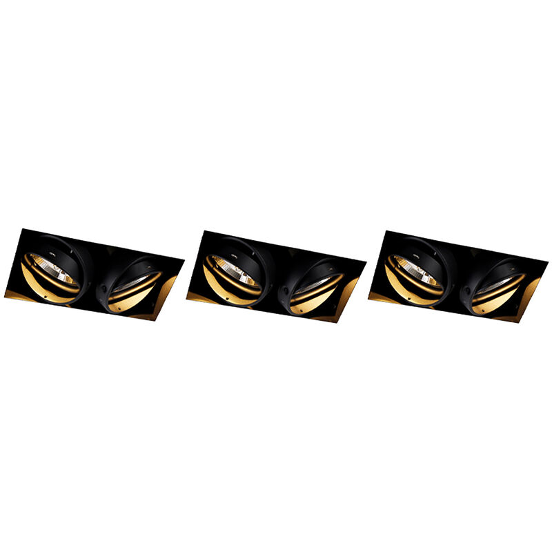 immagine 0 del prodotto faretto da incasso oneon trimless 111 moderno acciaio nero allungato max. 2 x watt qazqa