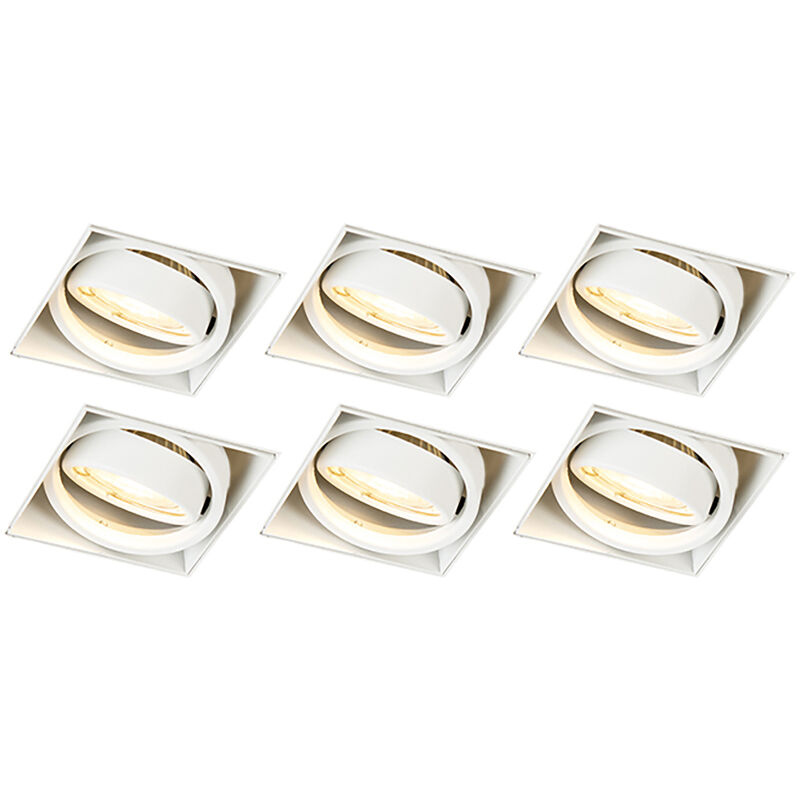 foto del prodotto faretto da incasso oneon trimless 50 moderno acciaio bianco quadrato max. 1 x watt qazqa