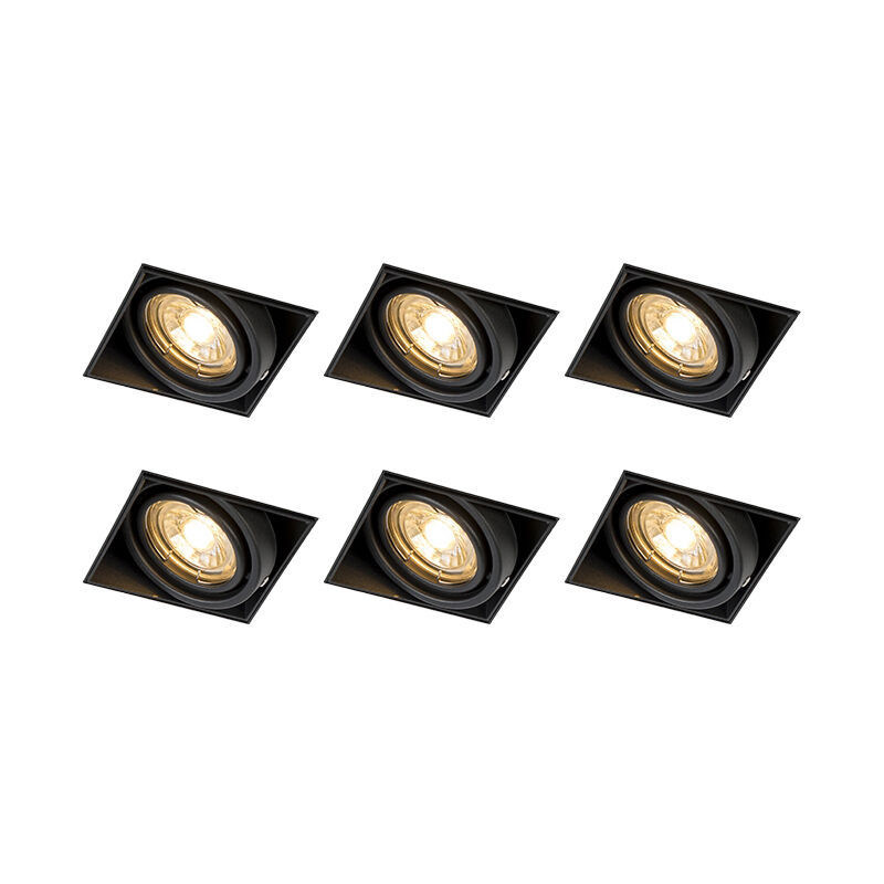 foto del prodotto faretto da incasso oneon trimless 50 moderno acciaio nero quadrato max. 1 x watt qazqa