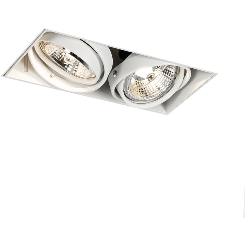 foto del prodotto faretto da incasso oneon trimless 70 moderno acciaio bianco allungato max. 2 x watt qazqa
