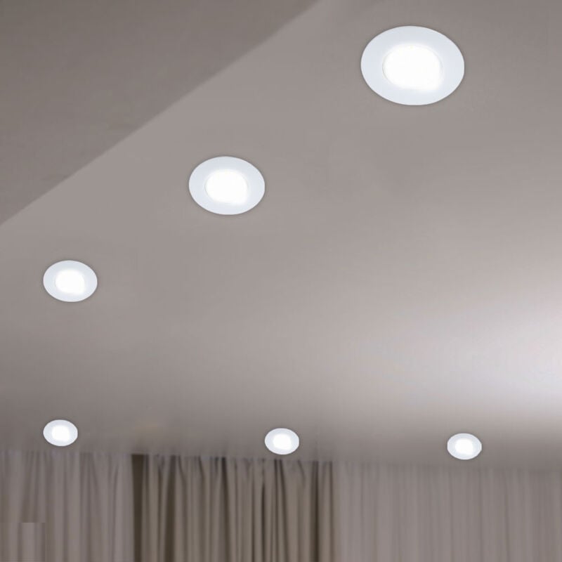 foto del prodotto faretto da incasso plafoniera faretto da incasso a soffitto rotondo a led, faretto orientabile bianco, 3w 230lm bianco caldo, d 10,8 cm, set di 6