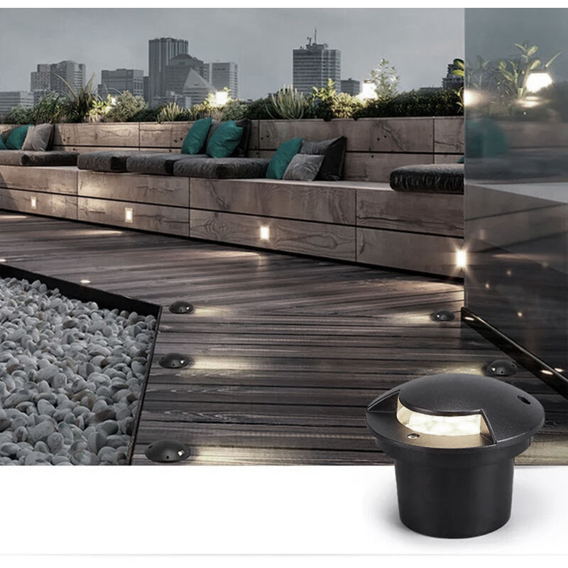 foto del prodotto faretto da incasso segnapasso da giardino viali sentiri con luce a led da 3w monoemissione luce bianca naturale 4200k