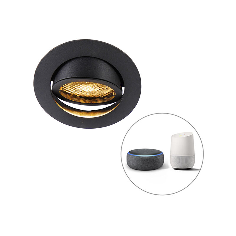 foto del prodotto faretto da incasso ude moderno alluminio nero tondo gu10 max. 1 x 5 watt qazqa