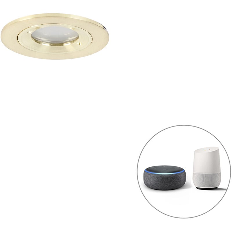 foto del prodotto faretto da incasso xena moderno alluminio,vetro oro tondo gu10 max. 1 x 4.5 watt qazqa