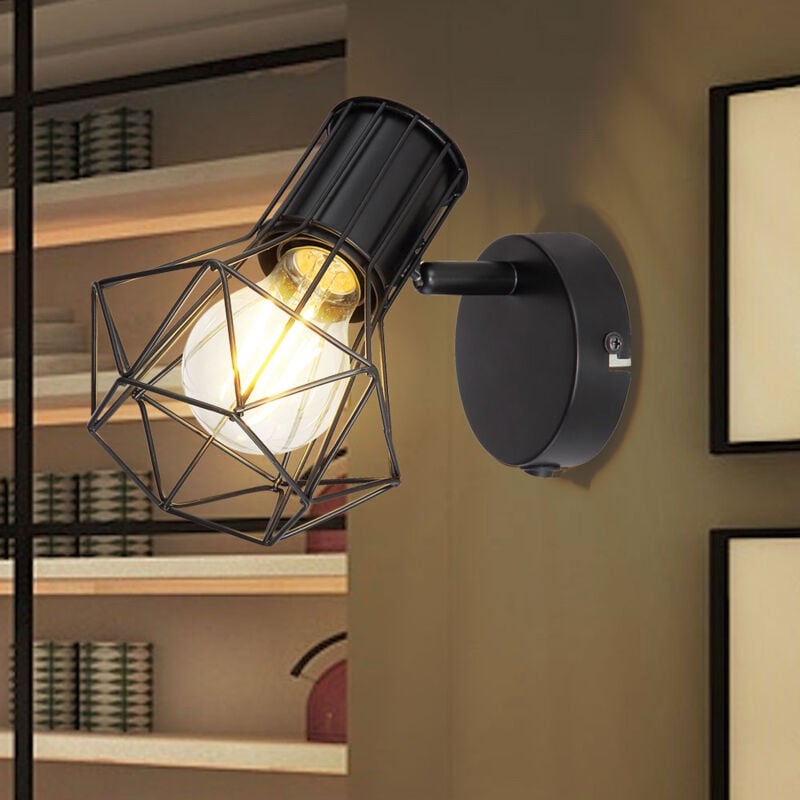 foto del prodotto faretto da parete a gabbia per sala da pranzo lampada a faretto orientabile filament in un set con lampadine a led