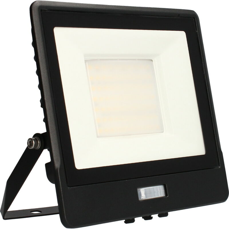 foto del prodotto faretto da parete alto 50w, 4000k, 4300lm, nero rivelatore ir arlux lighting