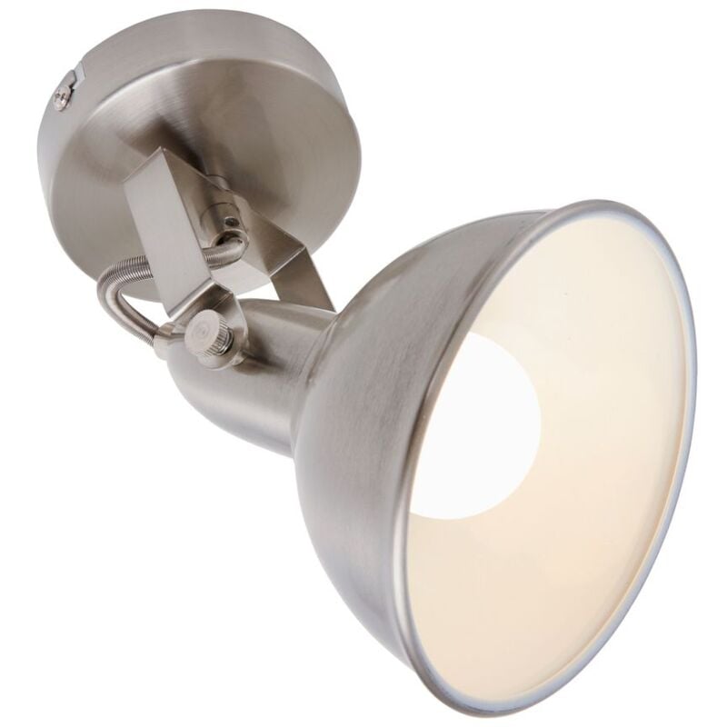 foto del prodotto faretto da parete con spot orientabile e girevole 1xe14 40w metallo bianco satinato briloner