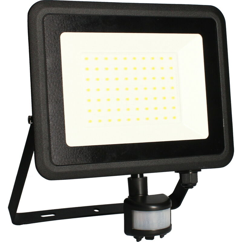 foto del prodotto faretto da parete kreon 2 ip44, 50w, 4000k, 5000lm, nero rilevatore ir arlux lighting