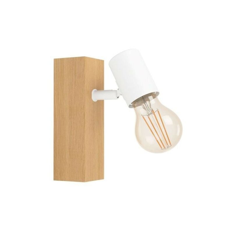 foto del prodotto faretto da parete legno lampada interno applique 1 luce vintage townshend 3 eglo
