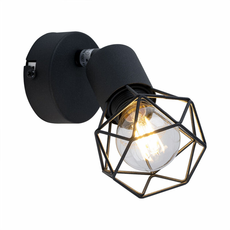 foto del prodotto faretto da parete telecomando faretto gabbia griglia lampada dimmerabile nero regolabile in un set di lampadine led rgb