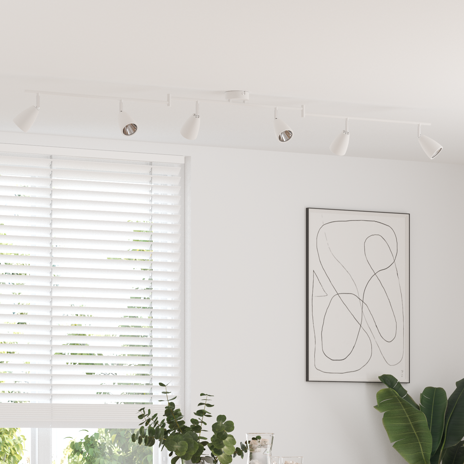 foto del prodotto faretto da soffitto 6 vie regolabile bianco gu10