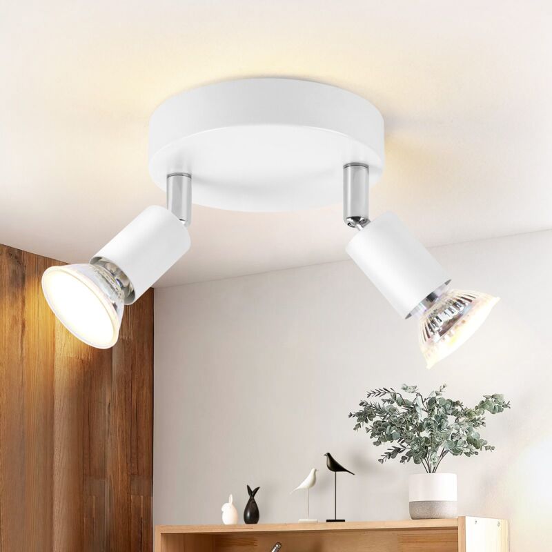 foto del prodotto faretto da soffitto a led gu10 2 lampadine lampada moderna rotonda per camera da letto lampada da soffitto a 350 faretti per cucina corridoio