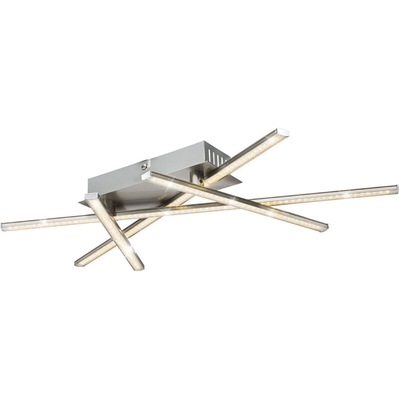 foto del prodotto faretto da soffitto a led, lampada da soffitto design 4 barre, lamina glitterata, nichel, illuminazione per soggiorno