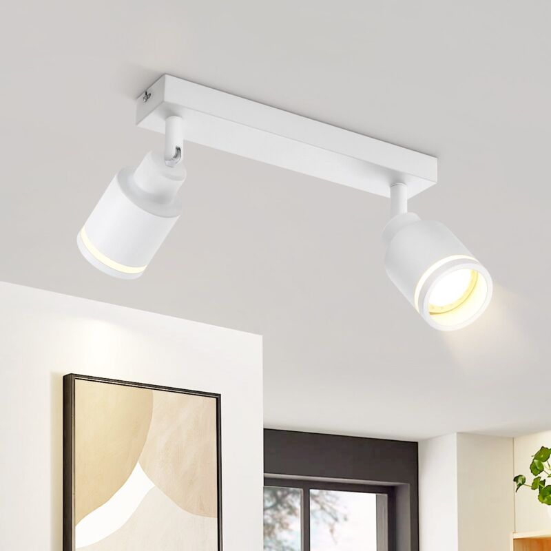 foto del prodotto faretto da soffitto bianco gbly plafoniera moderna orientabili a 2 lampadina faretti gu10 in metallo plafoniera faretto da parete per interni per