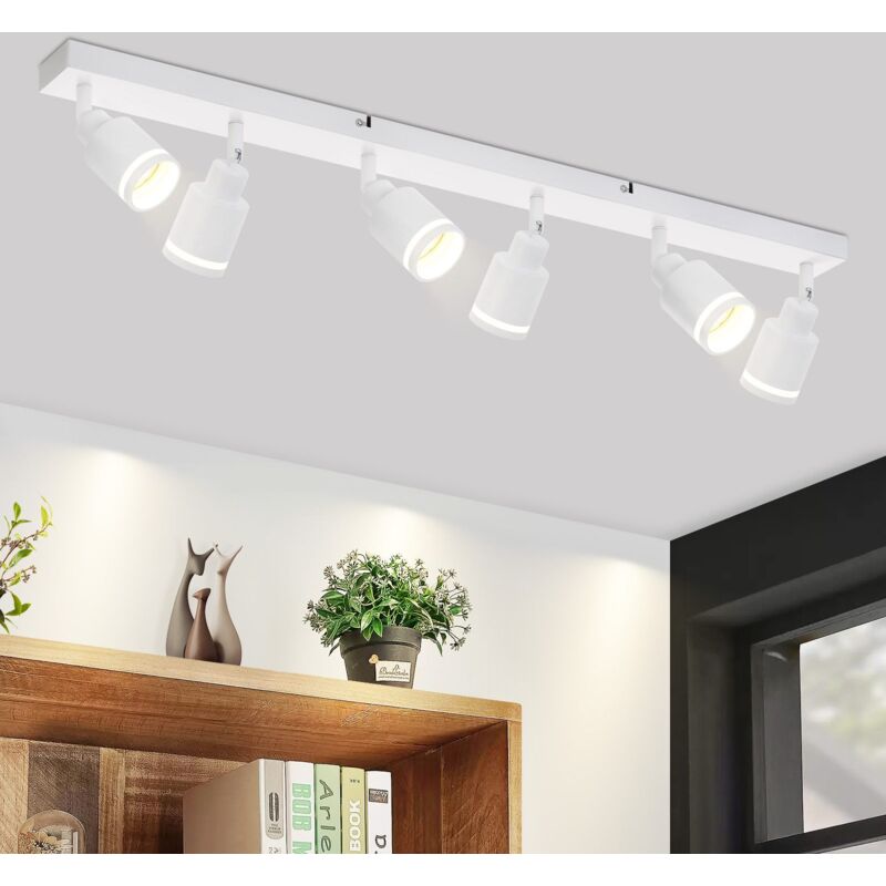 foto del prodotto faretto da soffitto bianco gbly plafoniera moderna orientabili a 6 lampadina faretti gu10 in metallo plafoniera faretto da parete per interni per