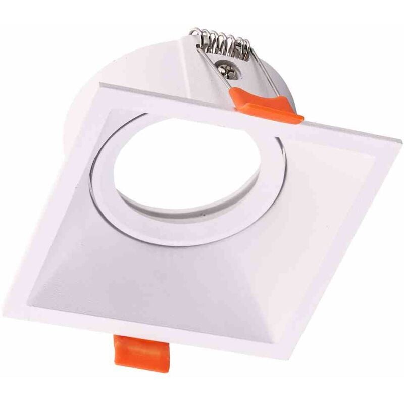foto del prodotto faretto da soffitto da incasso quadrato orientabile 1xgu10 ip20 bianco