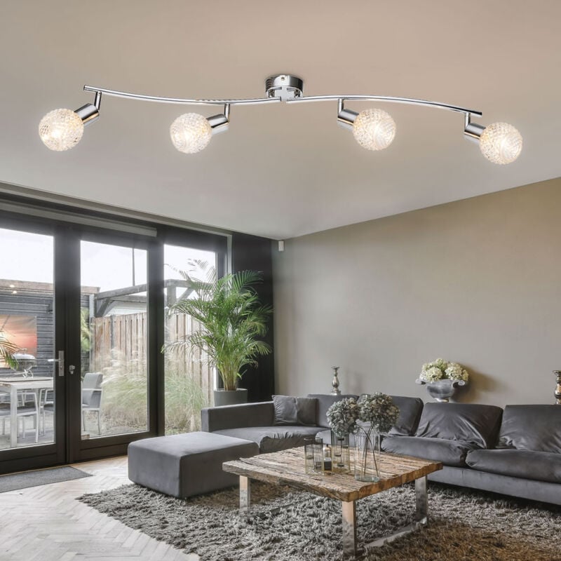 foto del prodotto faretto da soffitto, faretto da soffitto, lampada da soggiorno, lampada da tavolo da pranzo, 4 luci, 4x e14, lxpxa 82 x 8 x 19