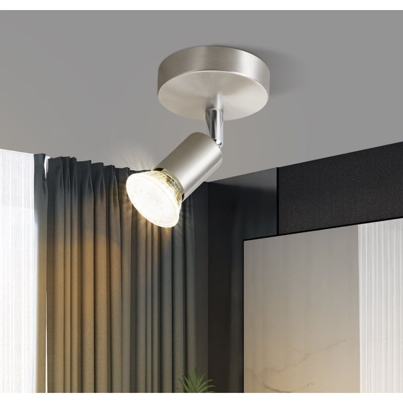 foto del prodotto faretto da soffitto led 1 spot orientabile e inclinabile , gu10 , spot da soffitto , moderno , plafoniere led da soffitto interno cucina camera da