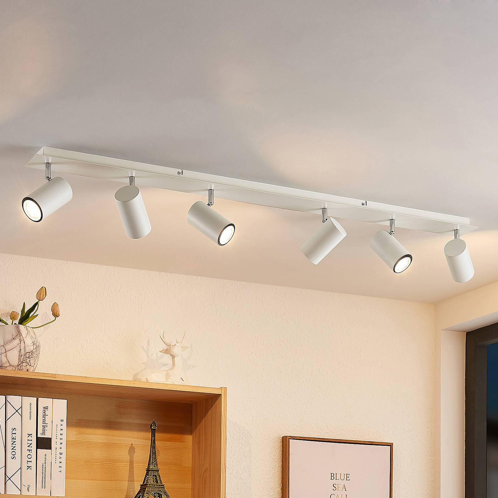 foto del prodotto faretto da soffitto lindby joffrey, 116 cm, bianco, a 6 luci, gu10