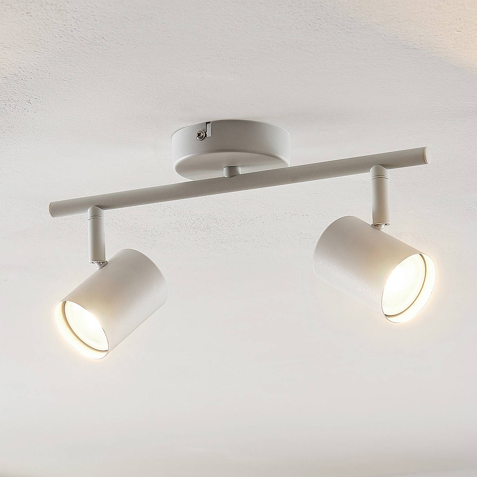 foto del prodotto faretto da soffitto lindby jorell, bianco, 32 cm, a 2 luci, metallo, gu10