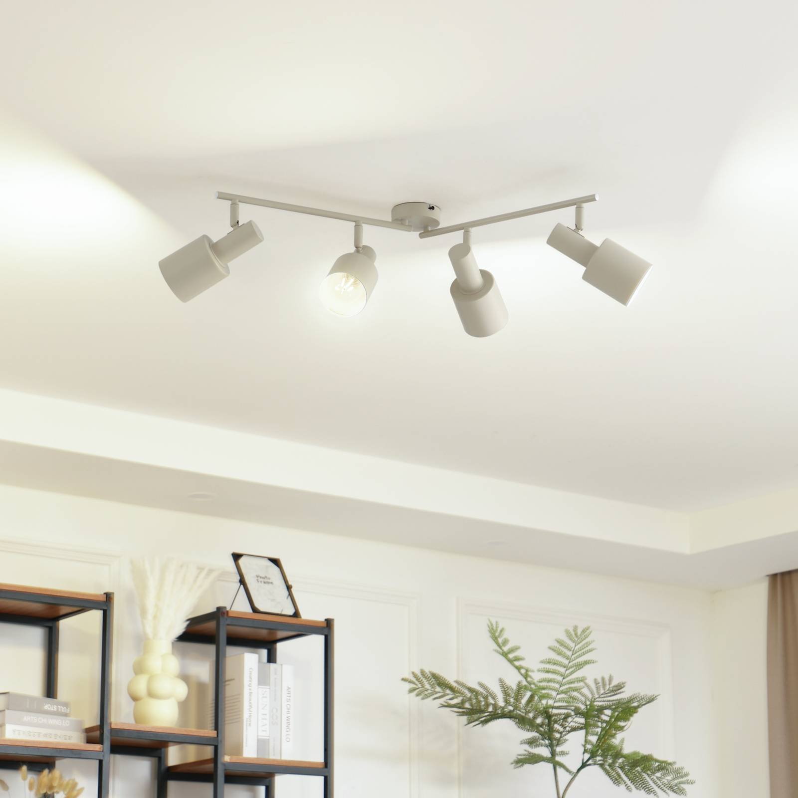 foto del prodotto faretto da soffitto lindby ovelia, beige, 80 cm, a 4 luci, e27