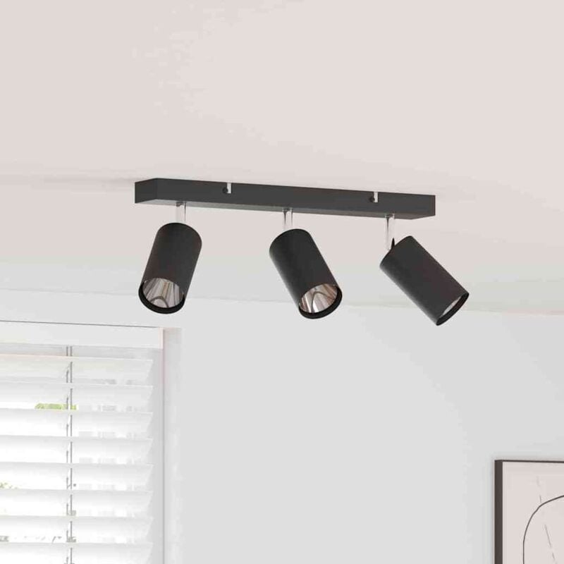foto del prodotto faretto da soffitto nero 38 x 5.5 x 16.5 cm acciaio vidaxl