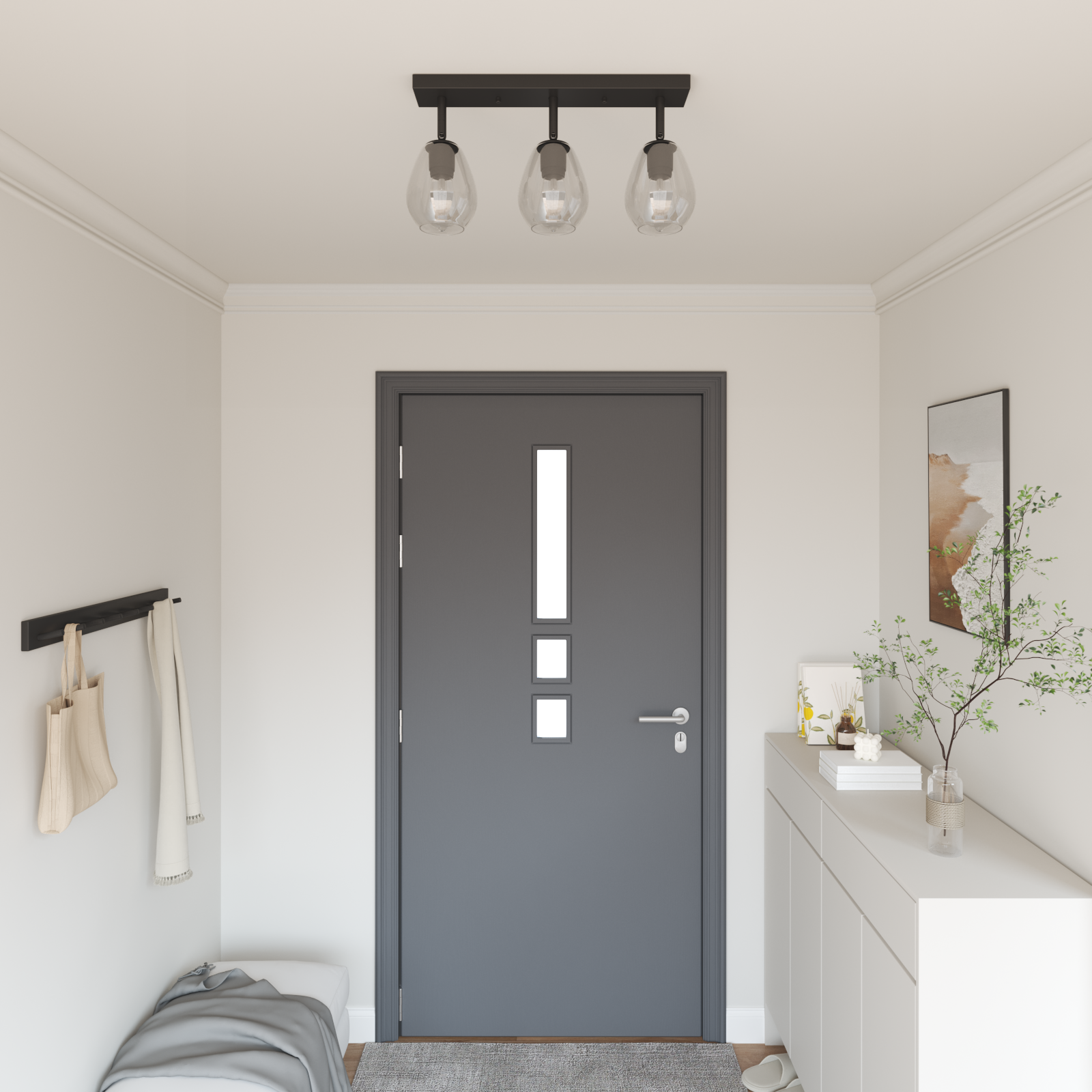 foto del prodotto faretto da soffitto nero 54 x 13 x 26 cm vetro e metallo vidaxl