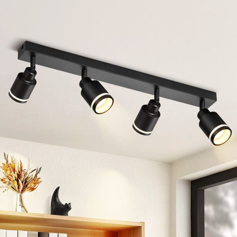 foto del prodotto faretto da soffitto nero gbly plafoniera moderna orientabili a 4 lampadina faretti gu10 in metallo plafoniera faretto da parete per interni per