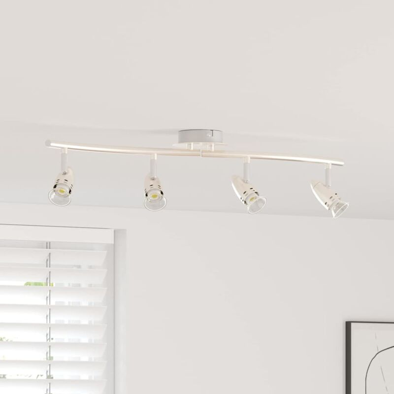 foto del prodotto faretto da soffitto nichel opaco 58.5 x 15 x 12 cm acciaio vidaxl