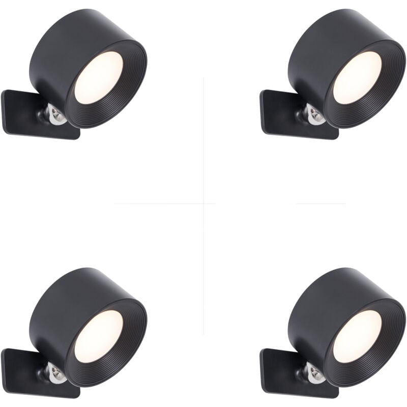 foto del prodotto faretto da soffitto parete bright moderno plastico nero tondo non sostituibile led max. 4 x 4 watt qazqa