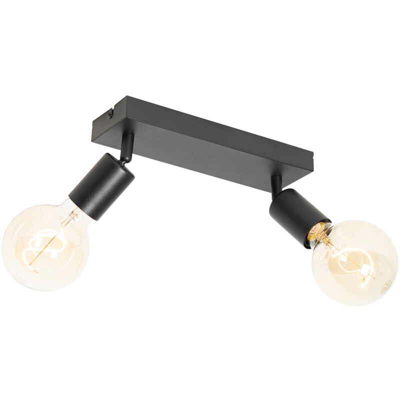 foto del prodotto faretto da soffitto parete facil moderno acciaio nero allungato max. 2 x watt qazqa