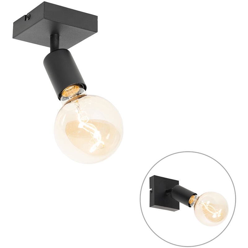 foto del prodotto faretto da soffitto parete facil - moderno - acciaio - nero - quadrato max. 1 x watt - qazqa