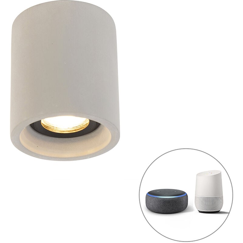 foto del prodotto faretto deep rustico pietra calcestruzzo grigio cilindro gu10 max. 1 x 4.8 watt qazqa