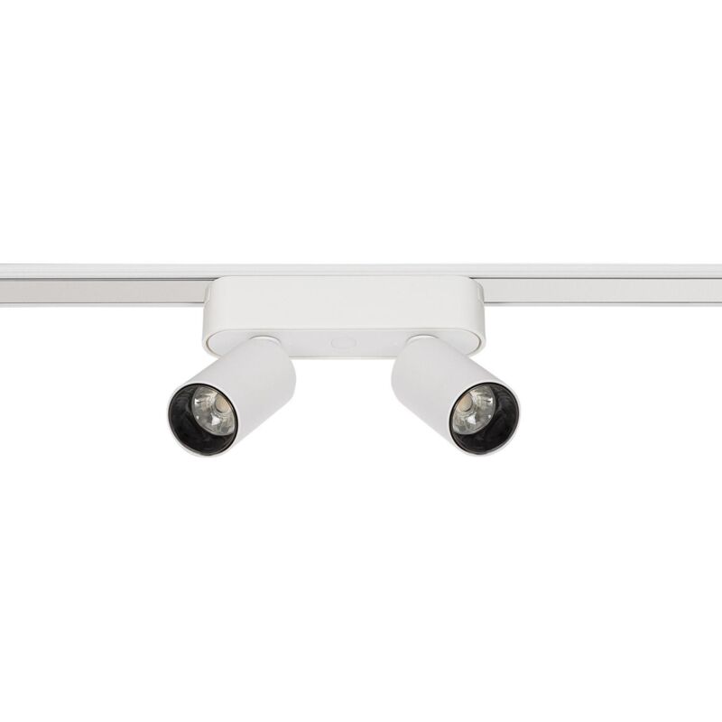 foto del prodotto faretto doppio led binario magnetico monofase 25mm super slim 10w 48v cri90 bianco ugr16 bianco naturale 4000k