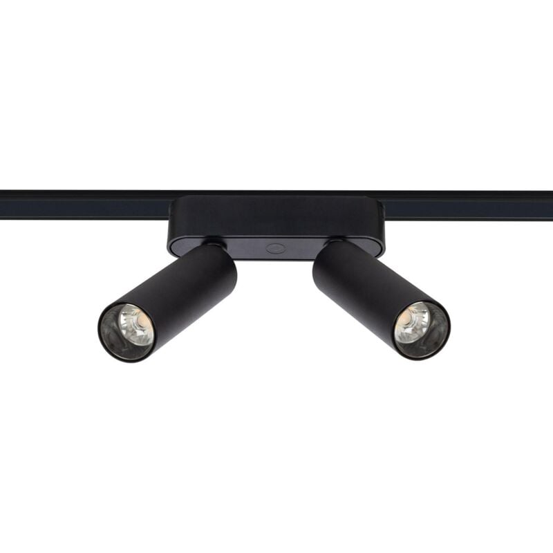 foto del prodotto faretto doppio led binario magnetico monofase 25mm super slim 14w 48v cri90 nero ugr16 bianco naturale 4000k