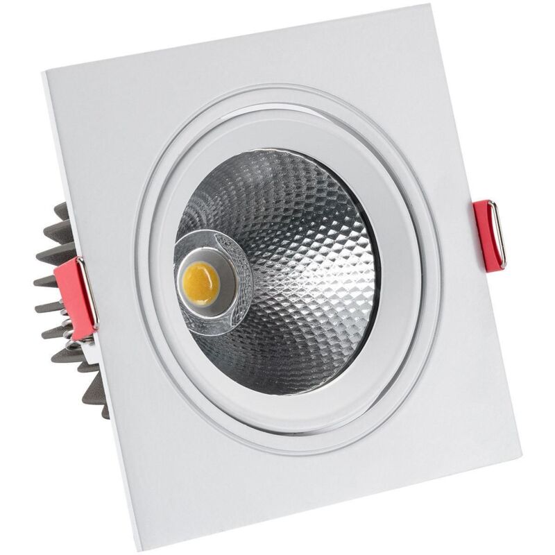 foto del prodotto faretto downlight led 10w quadrato madison foro 95 mm bianco caldo 3000k