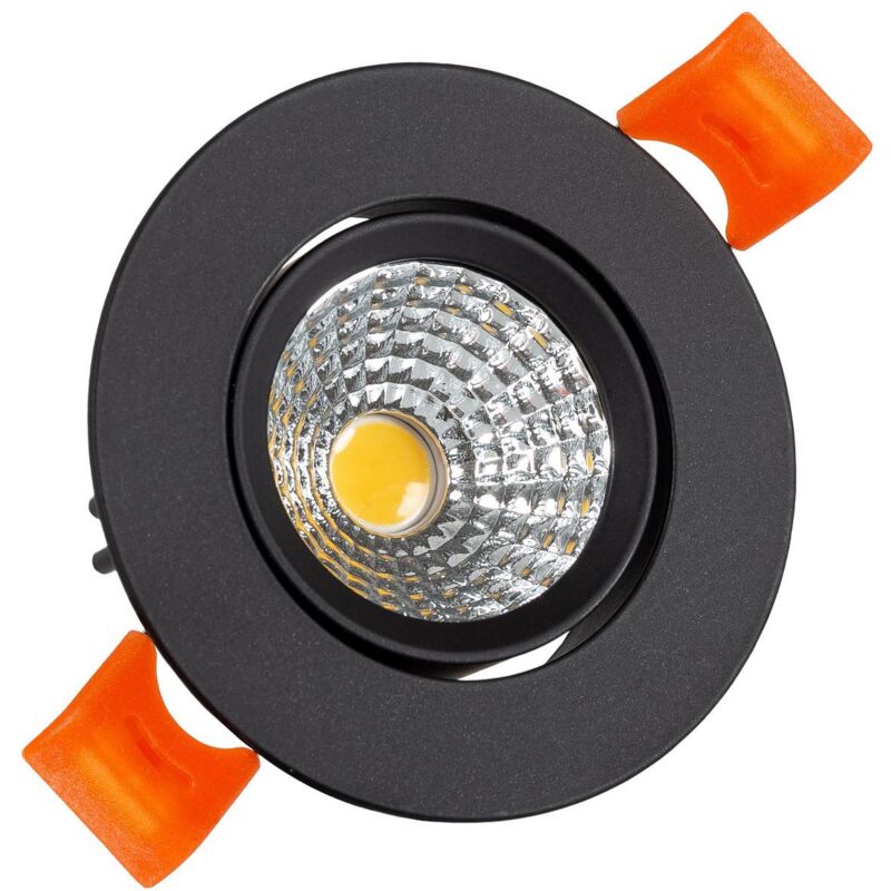 foto del prodotto faretto downlight led 15w circolare cob cri90 foro 90 mm nero bianco caldo no flicker 2700k