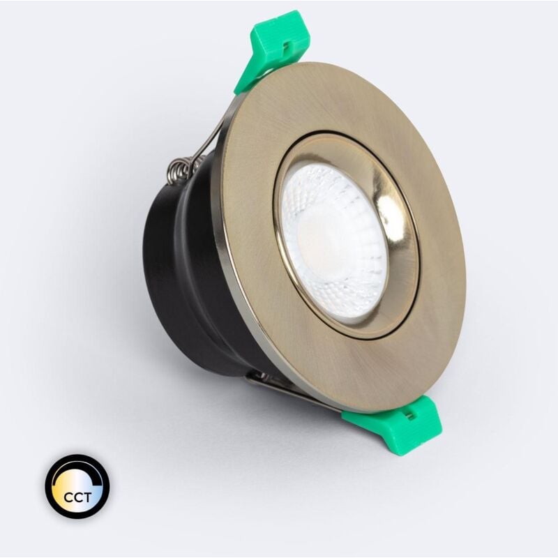 foto del prodotto faretto downlight led 5 8w orientabile circolare regolabile ignifugo ip65 foro 65 mm oro selezionabile naturale freddo 
