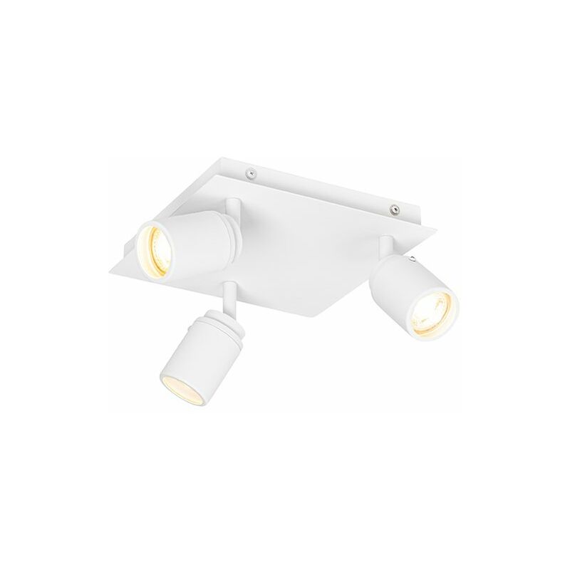 foto del prodotto faretto ducha moderno acciaio,alluminio,vetro bianco quadrato max. 3 x watt qazqa