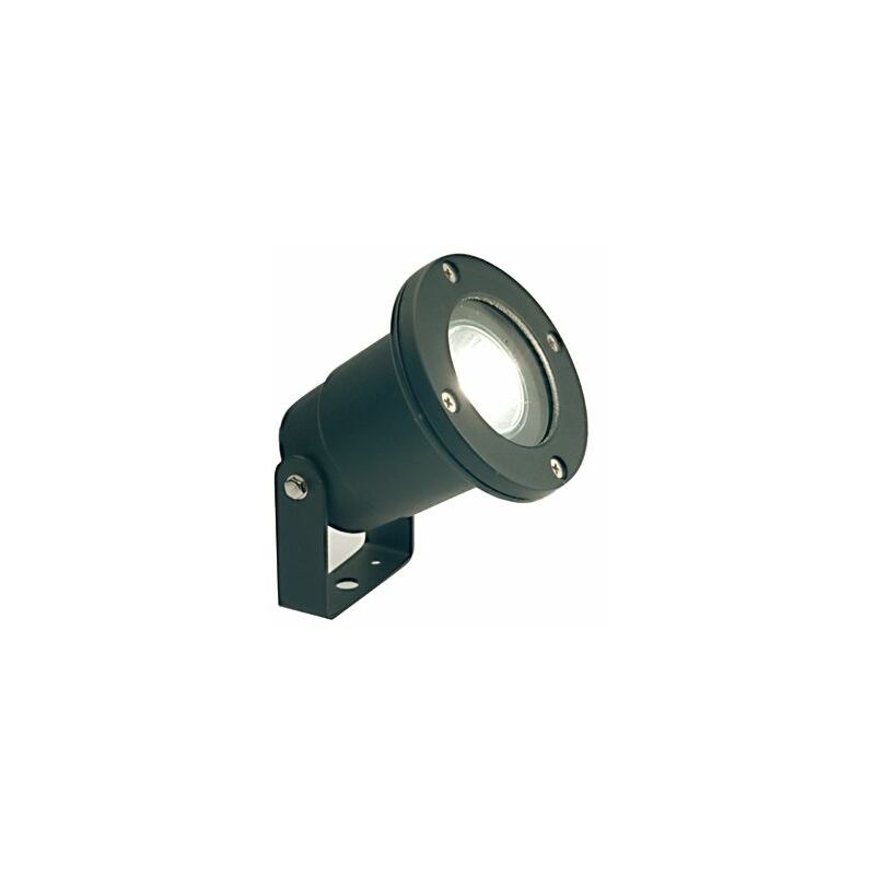 foto del prodotto faretto esterno gu10 orientabile con staffa alluminio nero 50 w giardino sovil