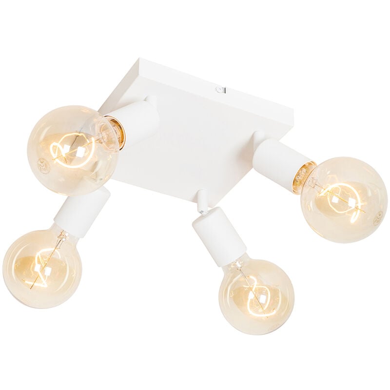 foto del prodotto faretto facil - moderno - acciaio - bianco - quadrato max. 4 x watt - qazqa