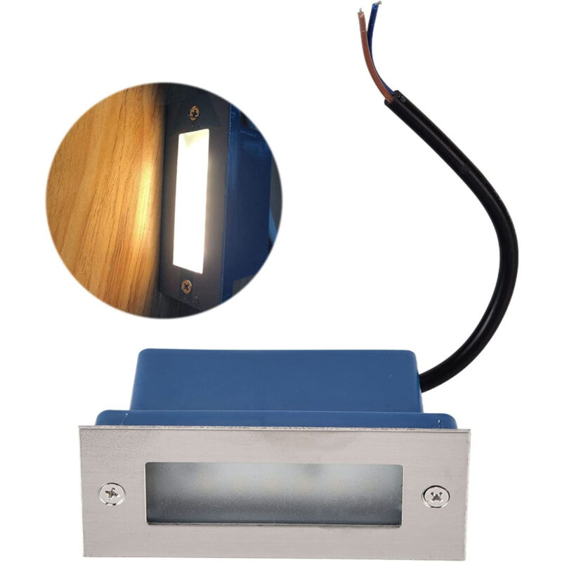 foto del prodotto faretto faro 3 led segnapassi a incasso calpestabile interno esterno 2w trade shop traesio