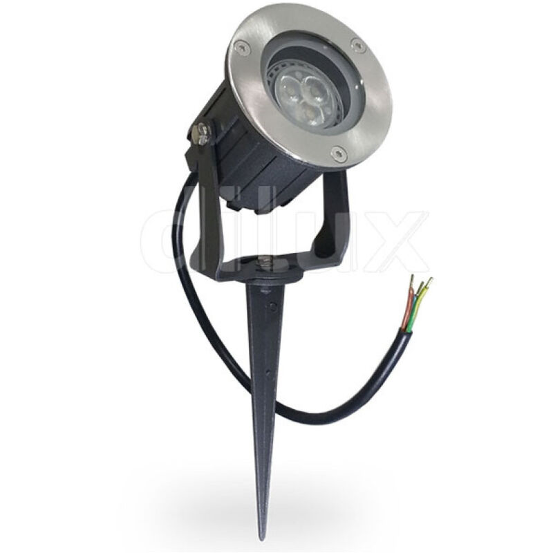 foto del prodotto faretto faro cob led da giardino 5w watt supporto picchetto luce verde ip 65 trade shop traesio