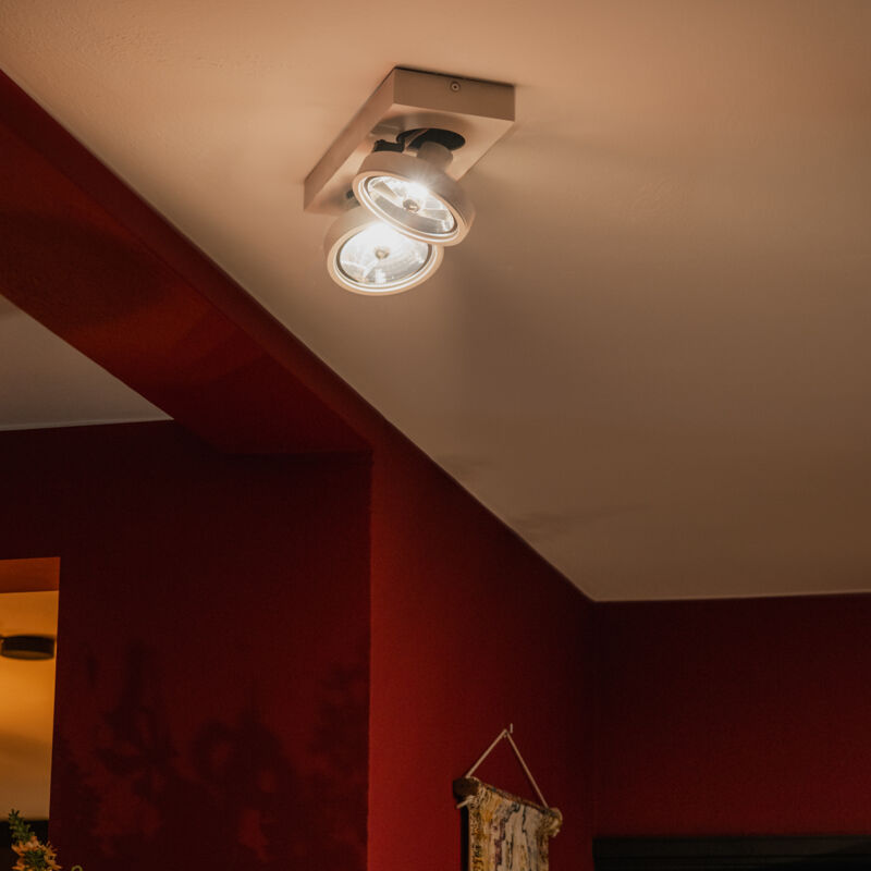 foto del prodotto faretto ga moderno alluminio bianco allungato max. 2 x watt qazqa