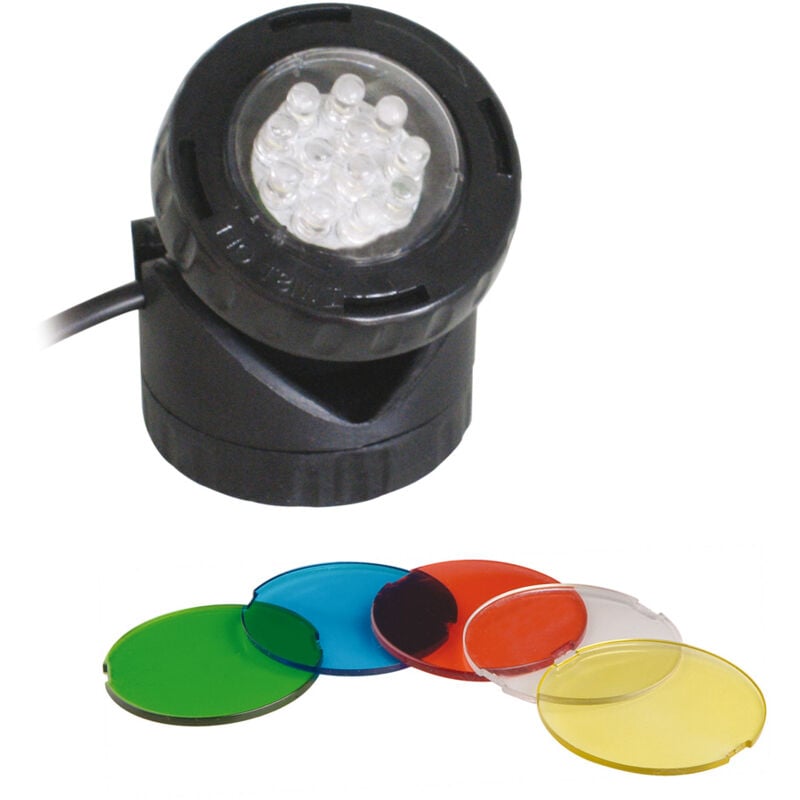 foto del prodotto faretto immersione laghetto stagno led con ricambi colorati 1,6 watt