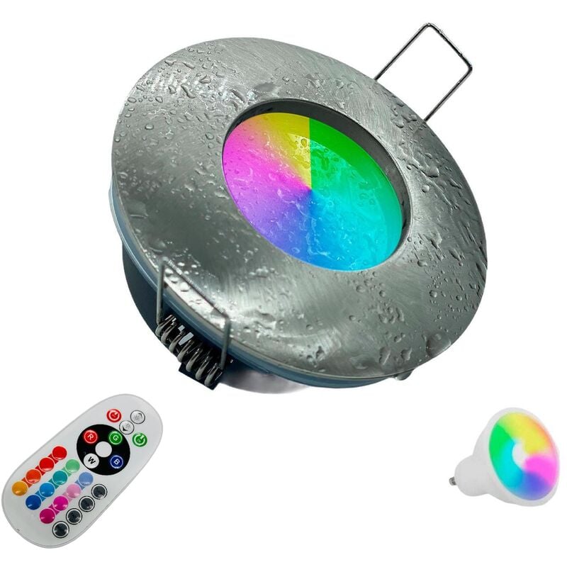 foto del prodotto faretto impermeabile led rgb rgbw 5w cromoterapia box doccia bagno gu10