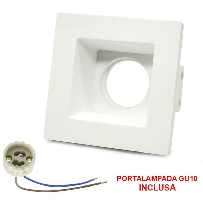 foto del prodotto faretto in gesso 120x120mm gu10 holder inclusa