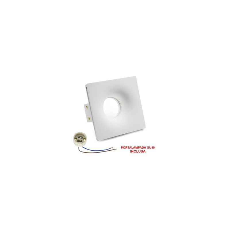 foto del prodotto faretto in gesso 125x125mm quadrato gu10 incl.