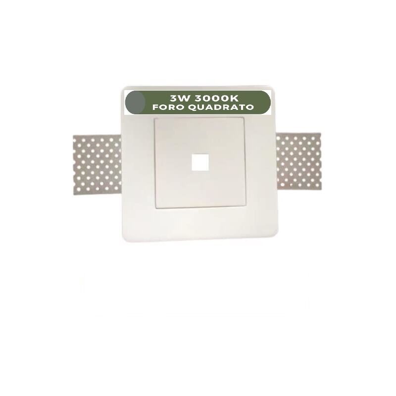 foto del prodotto faretto in gesso led 3w 3000k 120mm foro quadrato luce calda mondo led