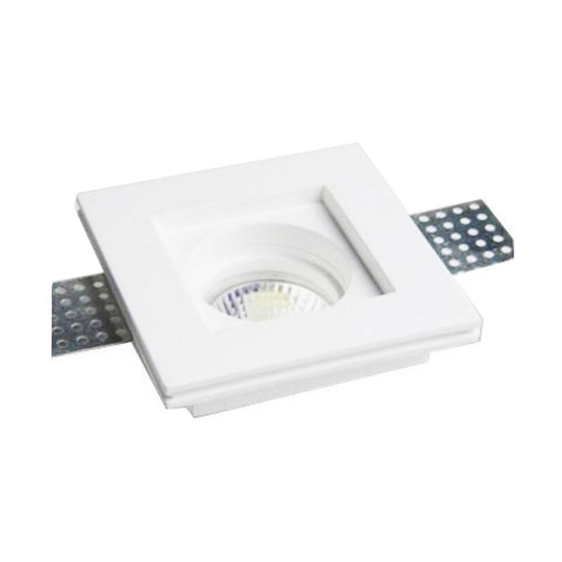 foto del prodotto faretto in gesso poliplast quadrato per lampade gu10 100x100mm 400721